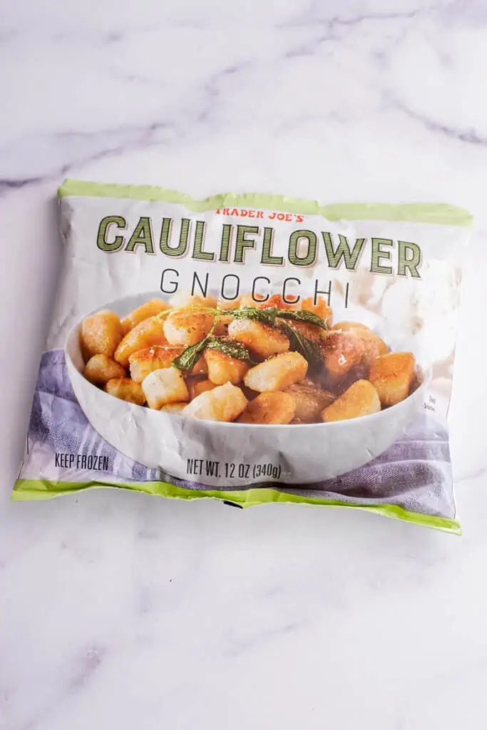 Bag of frozen cauliflower gnocchi.