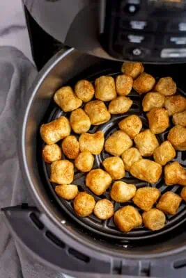Air fryer cauliflower gnocchi after cooking.