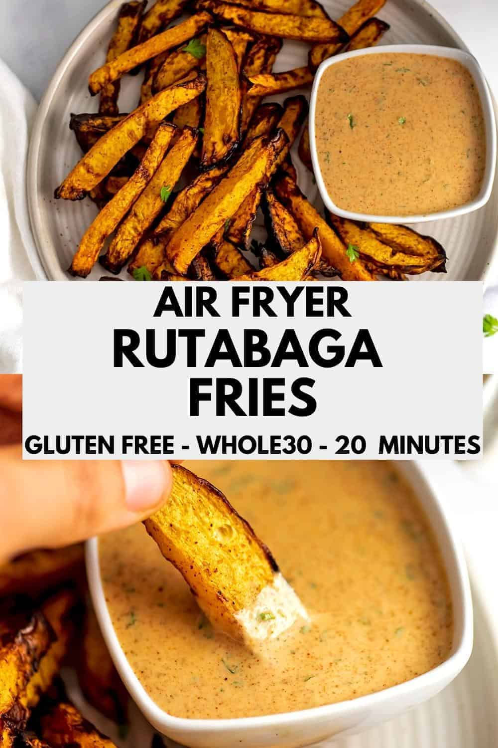 Air Fryer Rutabaga Fries Lower Carb Fries Bites of Wellness