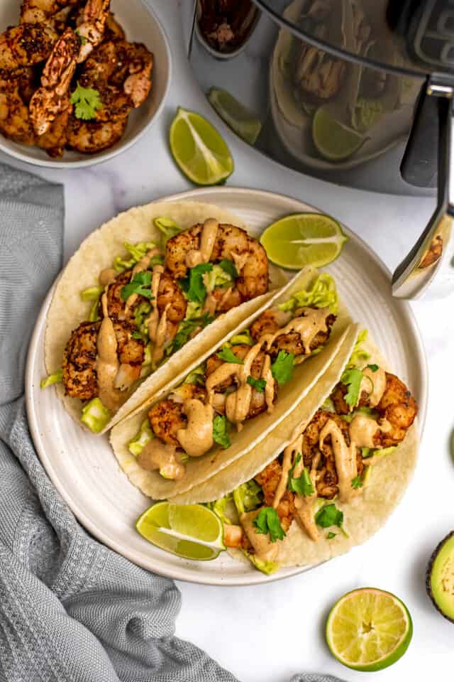 Air Fryer Shrimp Tacos - Quick, Easy,10 Minutes | Bites of Wellness