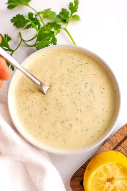 Lemon Herb Tahini Quick, Easy, 5 Minutes Bites of Wellness