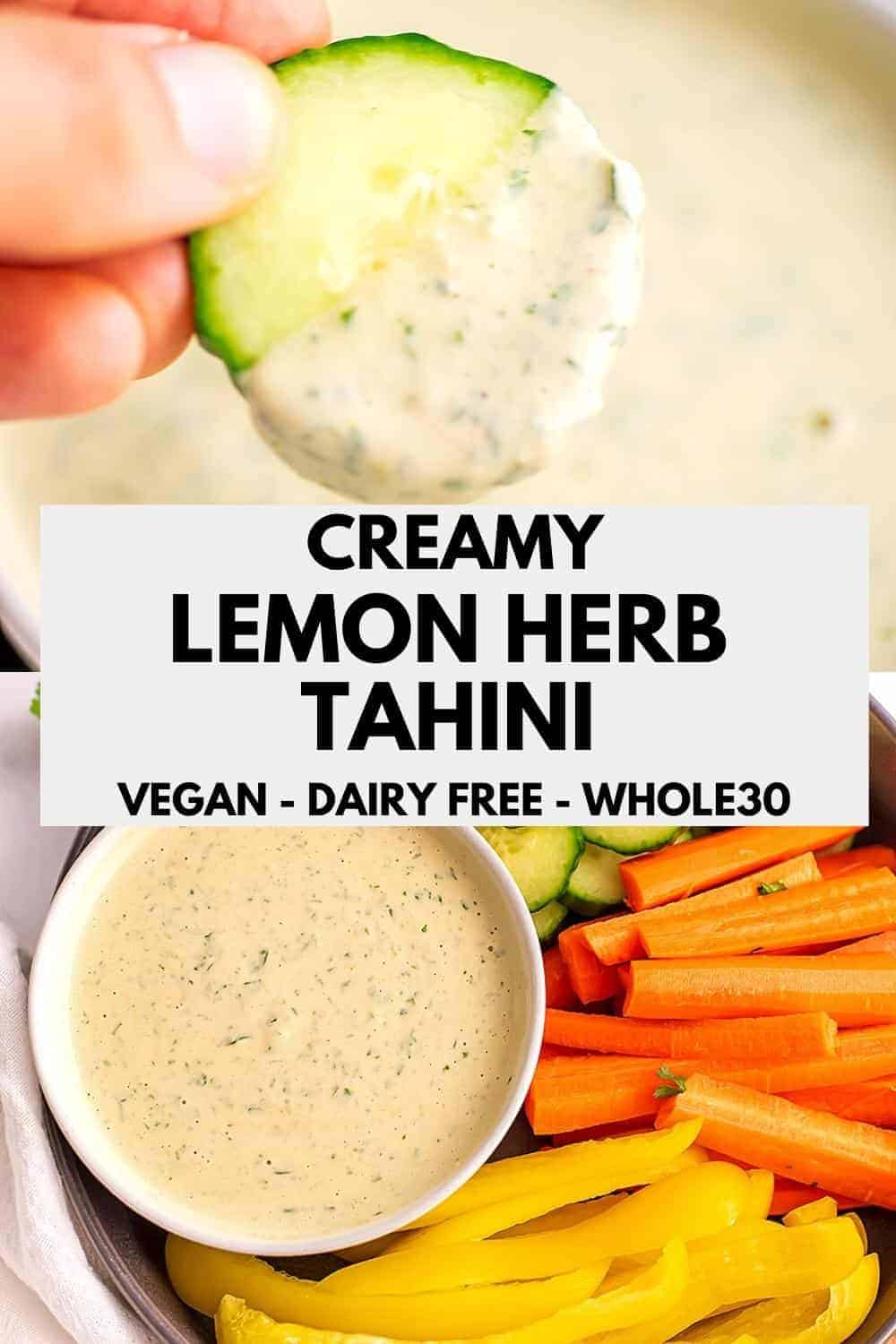 Lemon Herb Tahini Quick, Easy, 5 Minutes Bites of Wellness