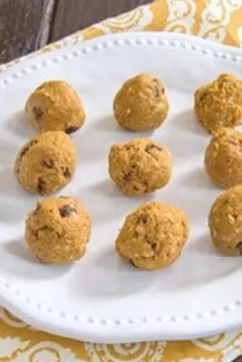 Sweet potato protein bites on a plate