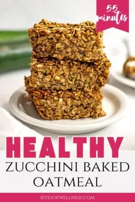 Zucchini bread baked oats sliced into squares.