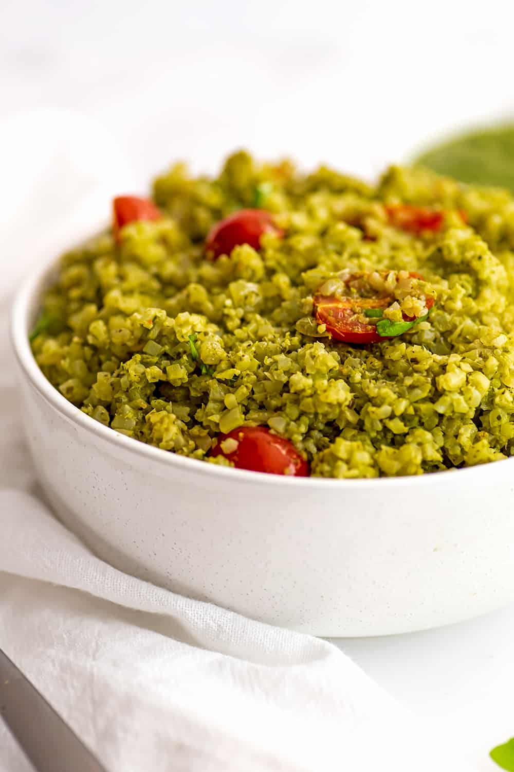 Pesto Cauliflower Rice Easy Vegan Recipe Bites of Wellness