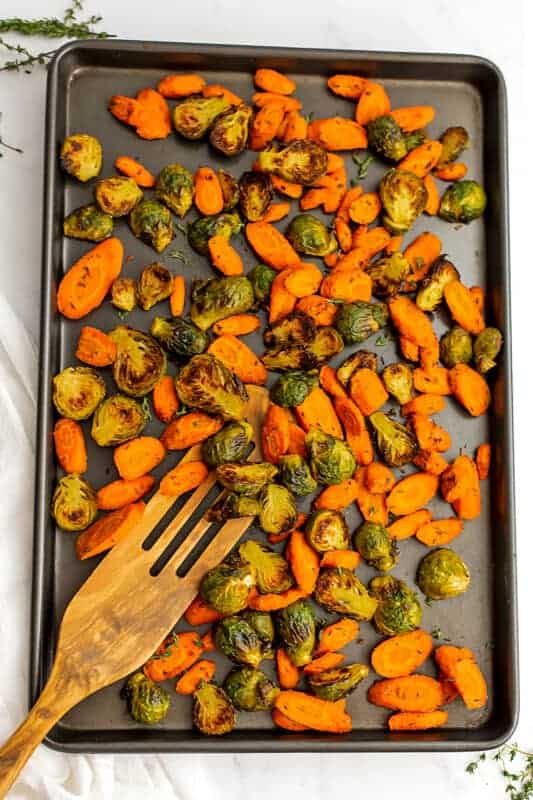Roasted Brussel Sprouts and Carrots Bites of Wellness
