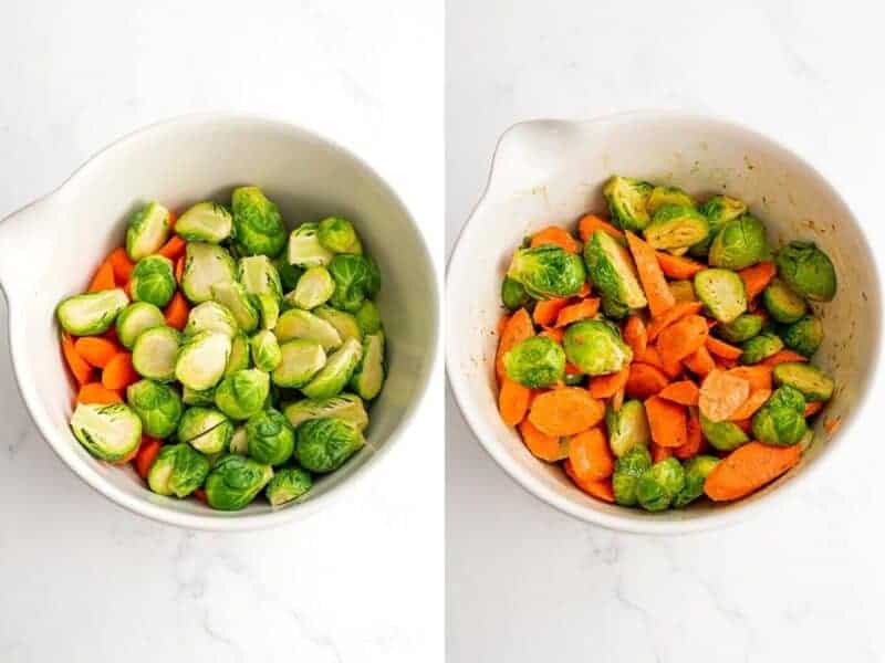 Roasted Brussel Sprouts and Carrots Bites of Wellness