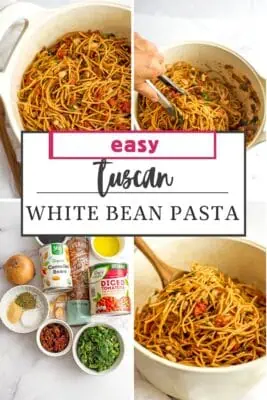 Delicious easy Tuscan white bean pasta with fresh herbs and simple ingredients. Perfect for a quick,.