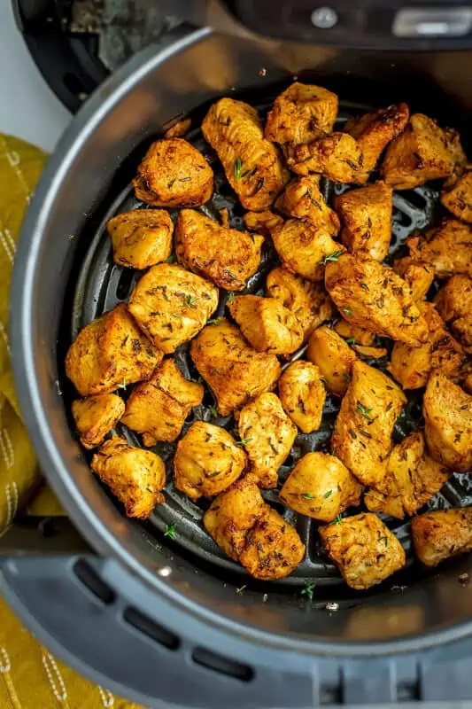 Air fryer chicken cubes.