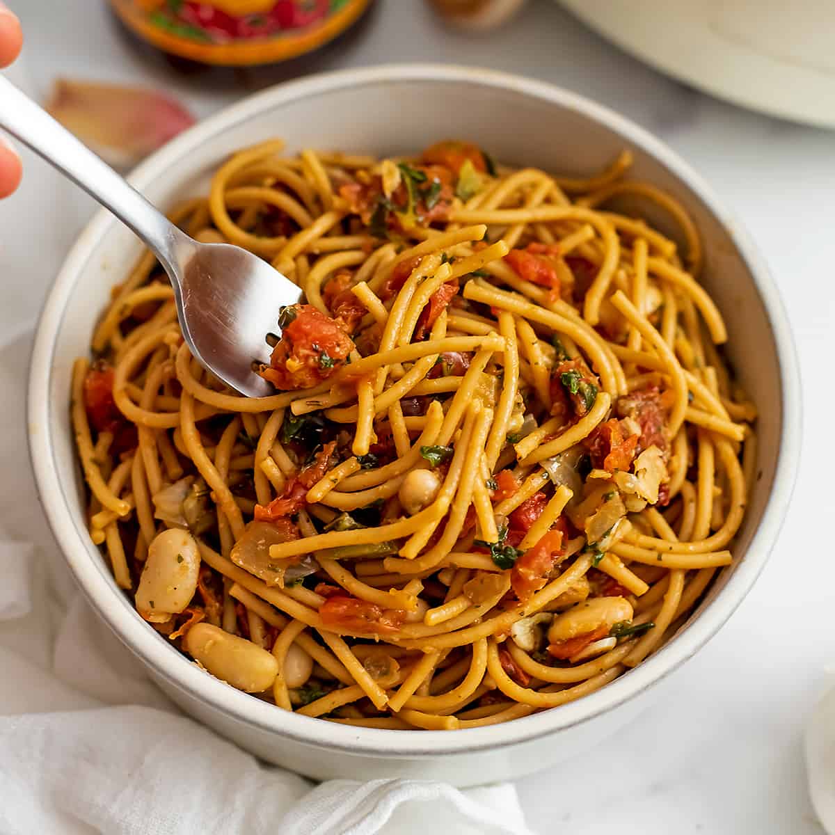 Tuscan White Bean Pasta - Bites of Wellness