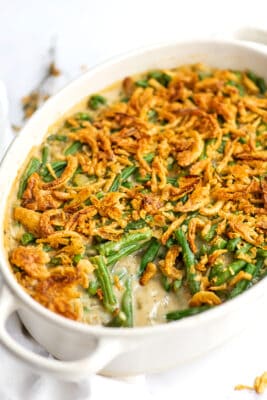 Large portion removed from green bean casserole.