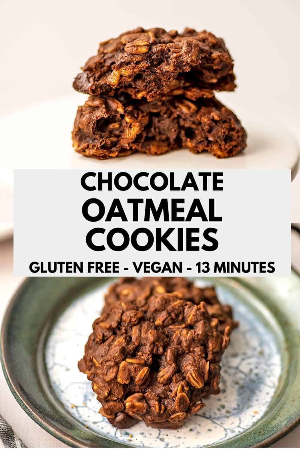 Vegan Double Chocolate Oatmeal Cookies | Bites of Wellness