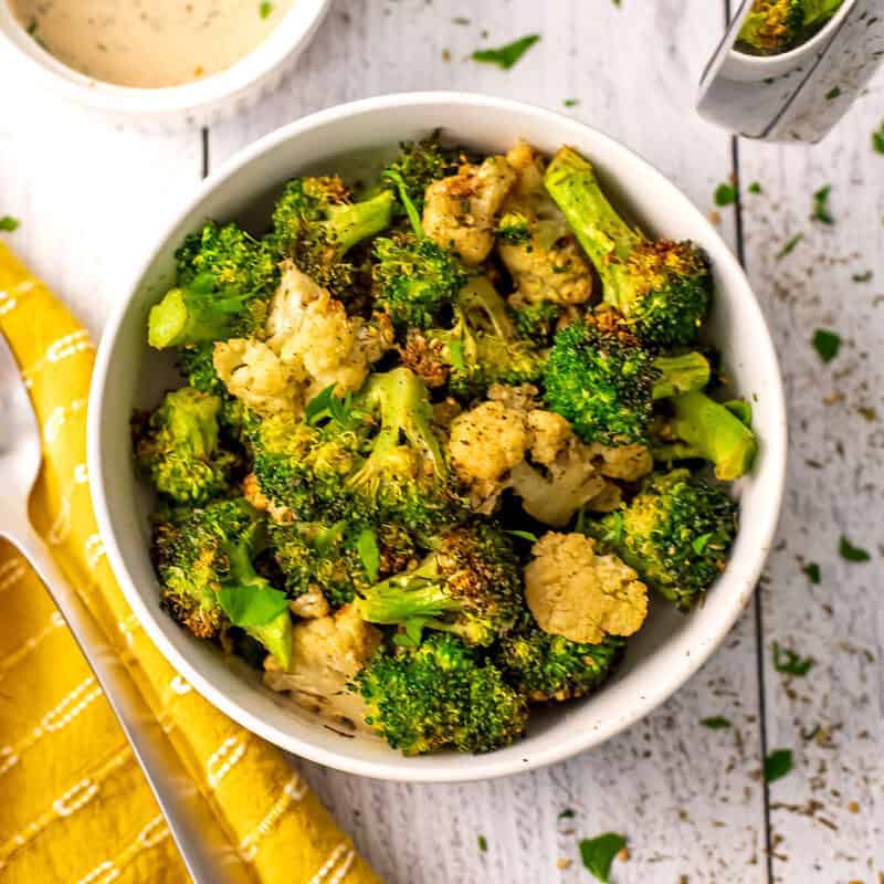 Air Fryer Broccoli and Cauliflower 10 Minutes Bites of Wellness