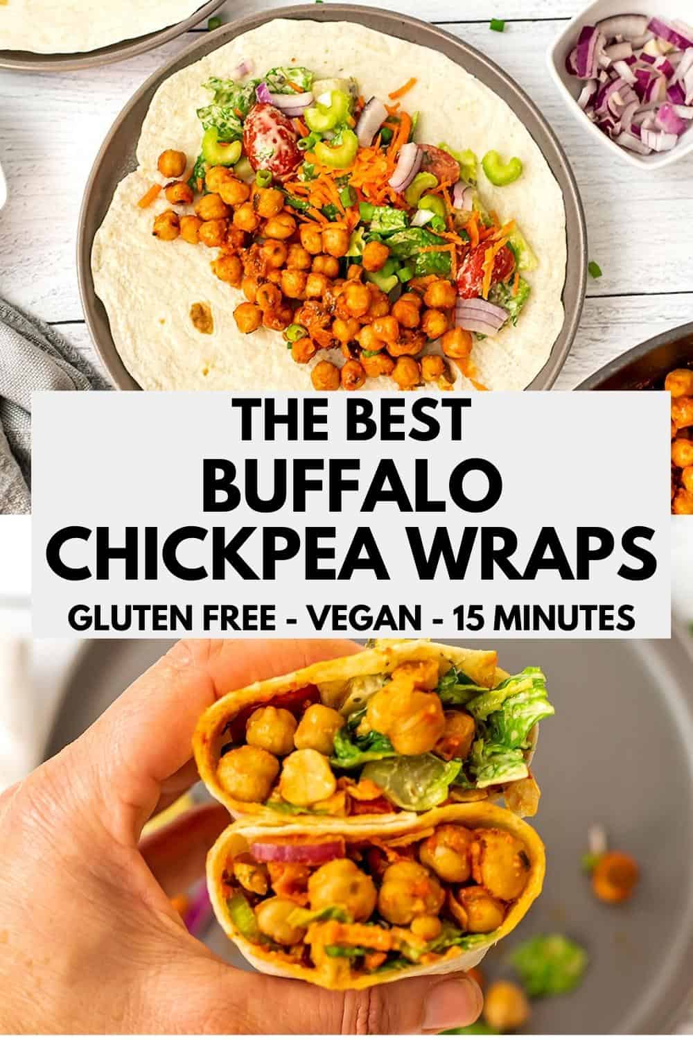 Buffalo Chickpea Wraps - Quick & Easy Lunch | Bites of Wellness