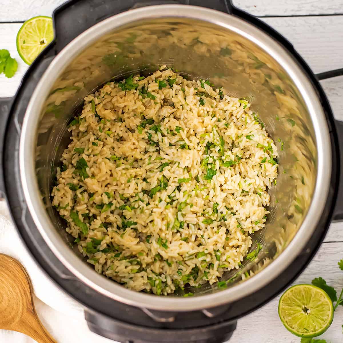 Instant Pot Cilantro Lime Brown Rice Bites of Wellness
