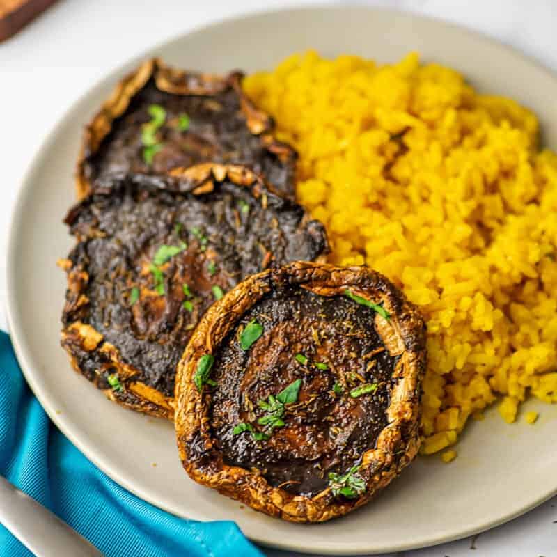 Air Fryer Portobello Mushrooms - 10 Minutes | Bites of Wellness