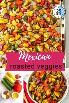 Large sheet pan filled with Mexican Roasted Veggies