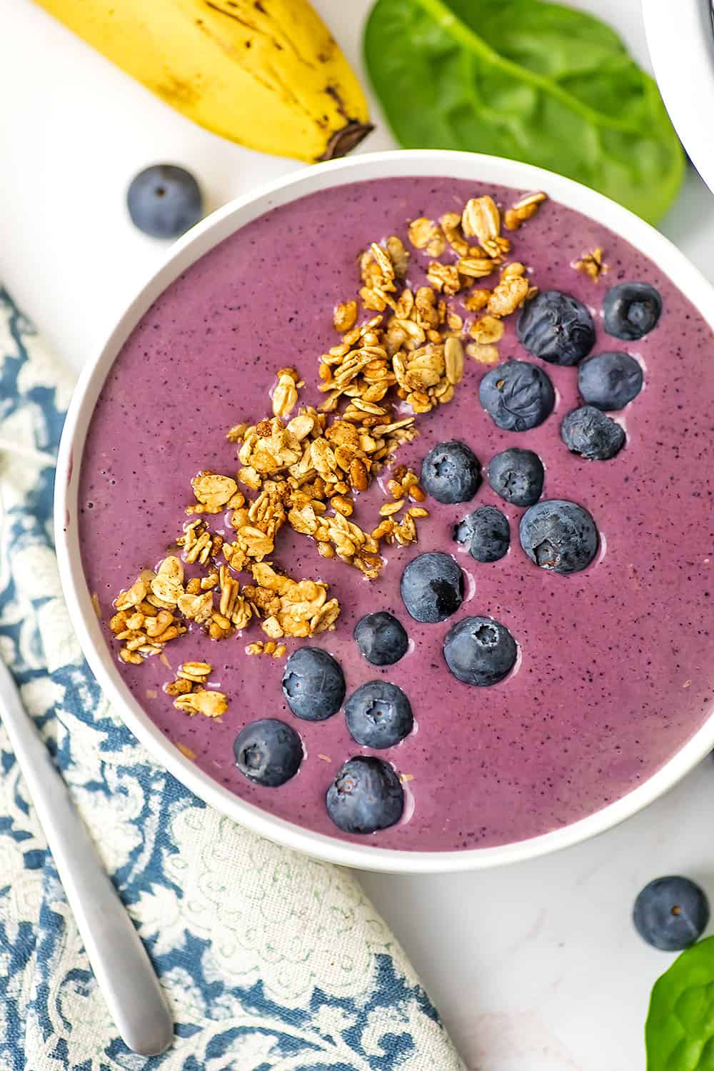 Blueberry Spinach Banana Smoothie - Bites of Wellness