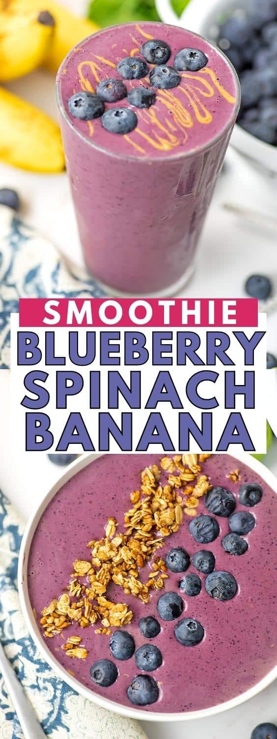 Blueberry Spinach Banana Smoothie Bites of Wellness