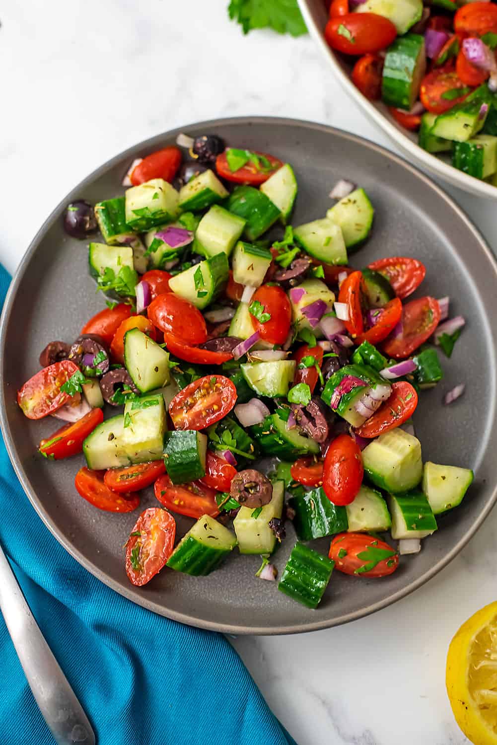 Mediterranean Cucumber Tomato Salad - Bites of Wellness