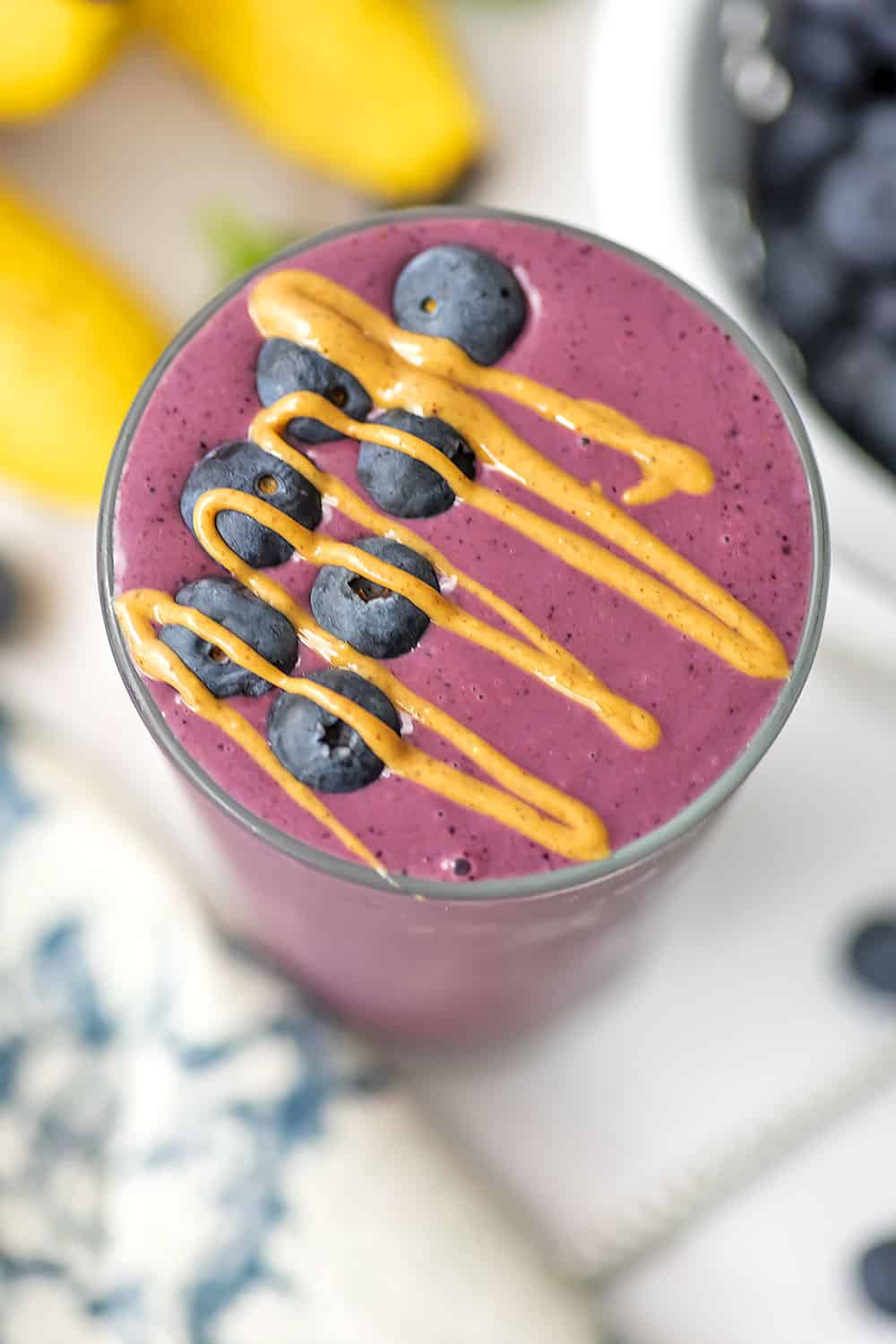 Blueberry Spinach Banana Smoothie - Bites of Wellness