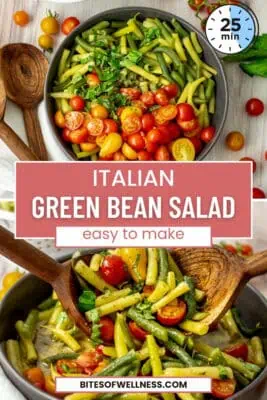Large bowl filled with Italian Green Bean Salad
