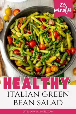 Large bowl filled with Italian Green Bean Salad