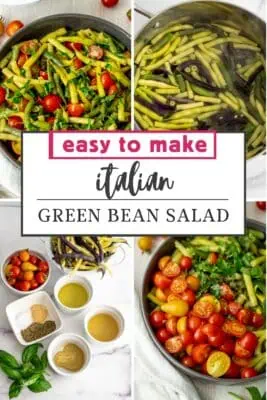 Large bowl filled with Italian Green Bean Salad