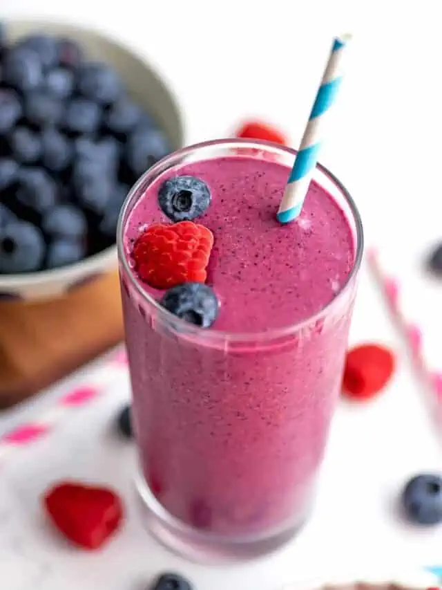 How to Make Blueberry Raspberry Smoothie