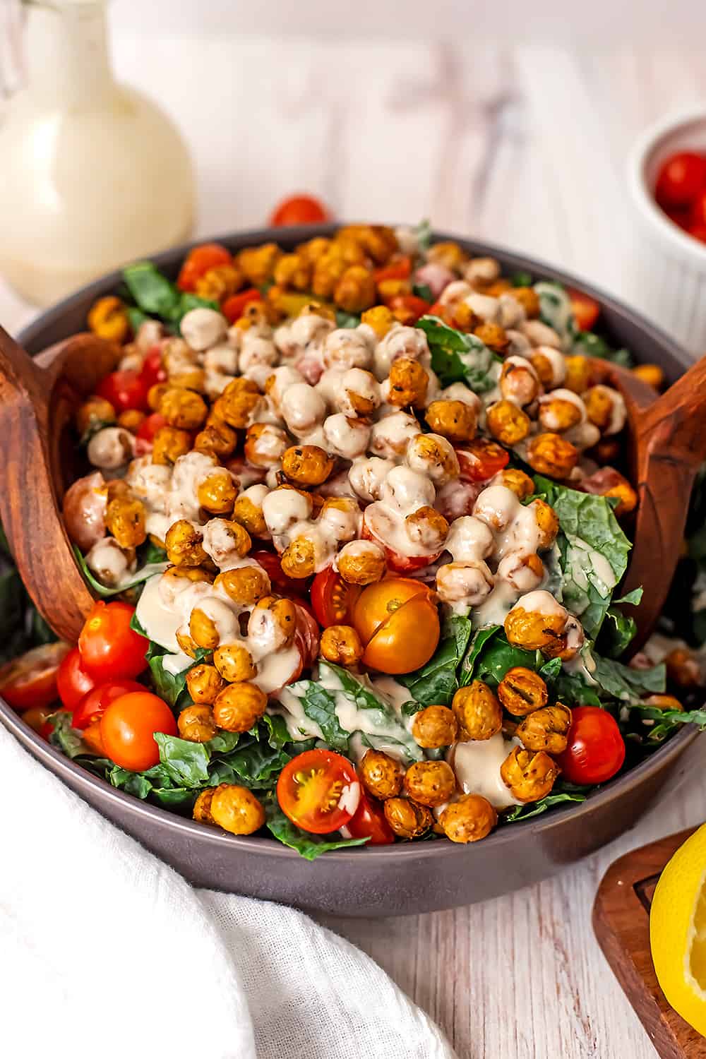 Kale Salad with Tahini Dressing Bites of Wellness