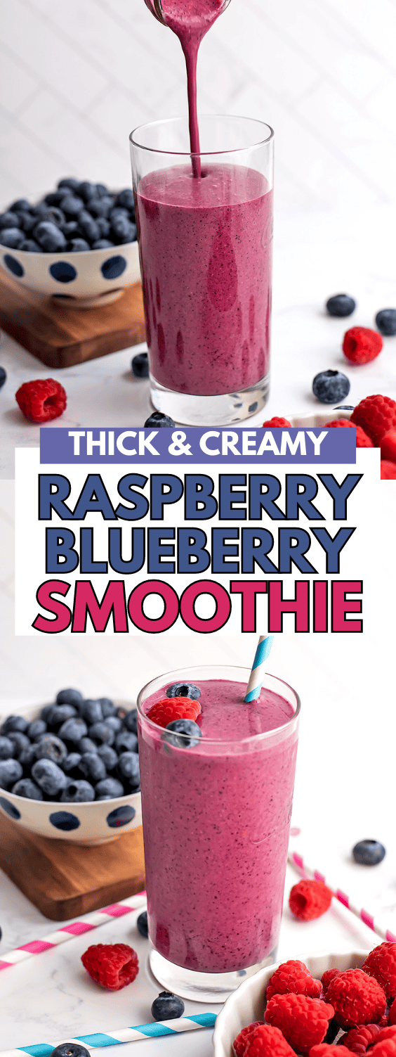 Raspberry Blueberry Smoothie - Bites of Wellness