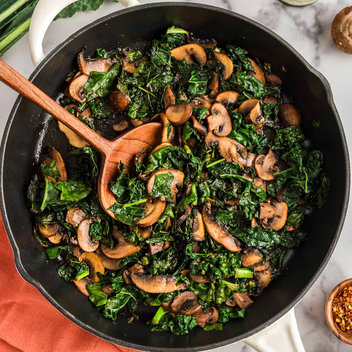 Balsamic Kale and Mushroom Sauté Bites of Wellness