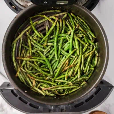 Frozen green beans cooked in air fryer.