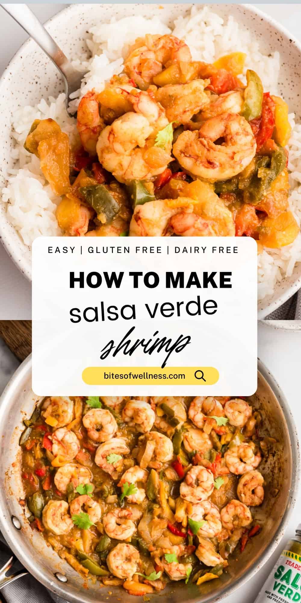 Salsa Verde Shrimp & Rice - Easy 15 Minute Meal - Bites of Wellness