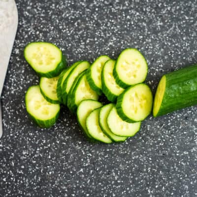 Cucumber cut into thin coins.