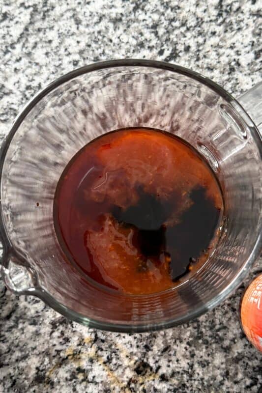 Sweet chili sauce in a glass bowl.