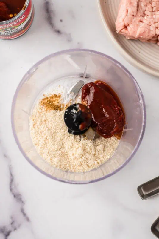 Chipotle, almond flour and spices in a small food processor.