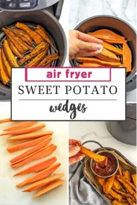 Sweet potato wedges in air fryer basket