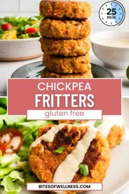 Chickpea fritters with lemon tahini sauce.