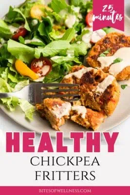 Chickpea fritters with lemon tahini sauce.