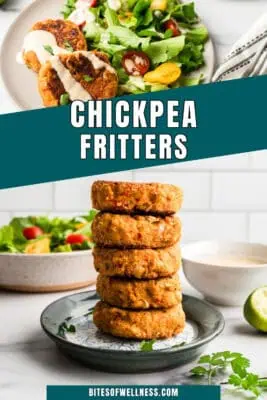 Chickpea fritters with lemon tahini sauce.