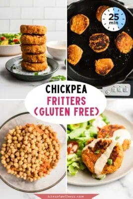 Chickpea fritters with lemon tahini sauce.