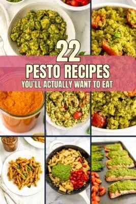 Multiple dairy free pesto recipes on a single page.