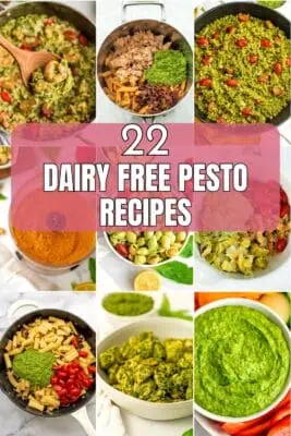 Multiple dairy free pesto recipes on a single page.
