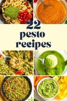 Multiple dairy free pesto recipes on a single page.